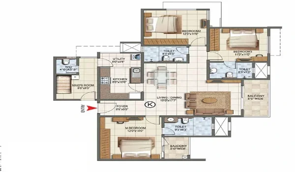 Featured Image of Prestige Meadows 3 BHK Floor Plan
