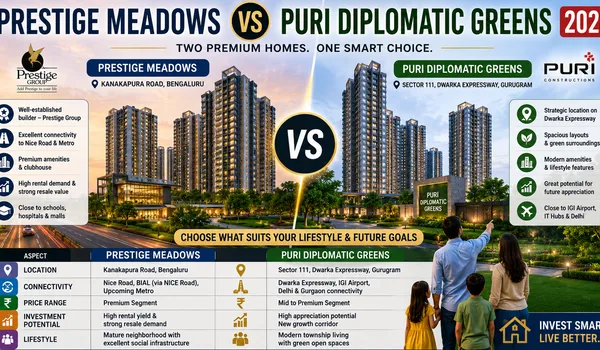 Prestige Meadows vs Puri Diplomatic Greens 2026
