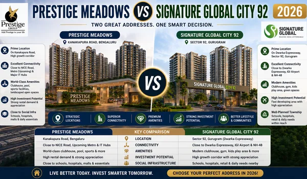 Prestige Meadows vs Signature Global City 92 2026